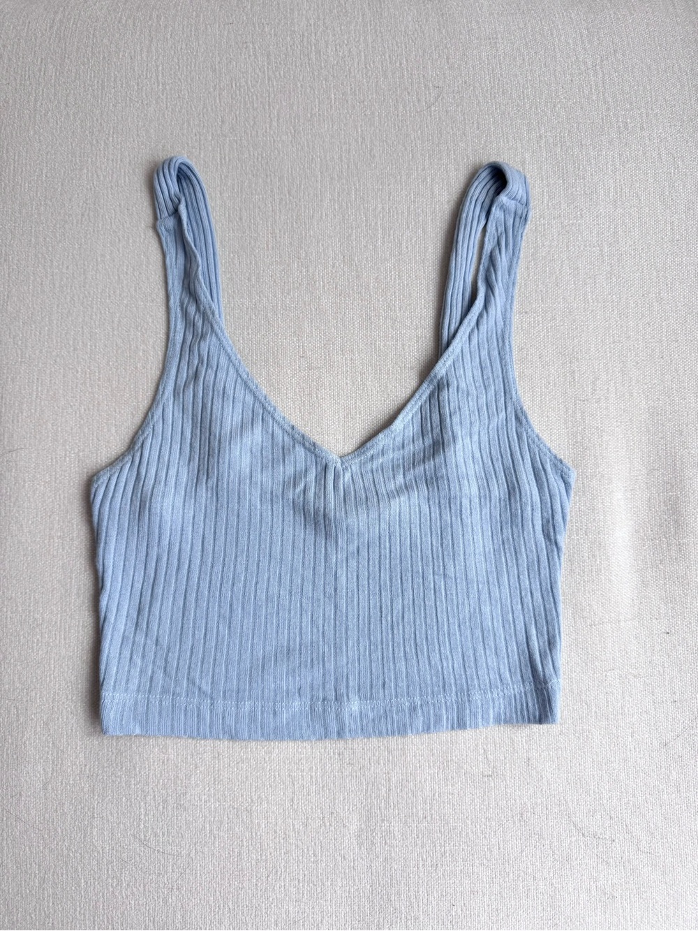 Reformation Jeans V-Neck Crop Top — Blue (XS)